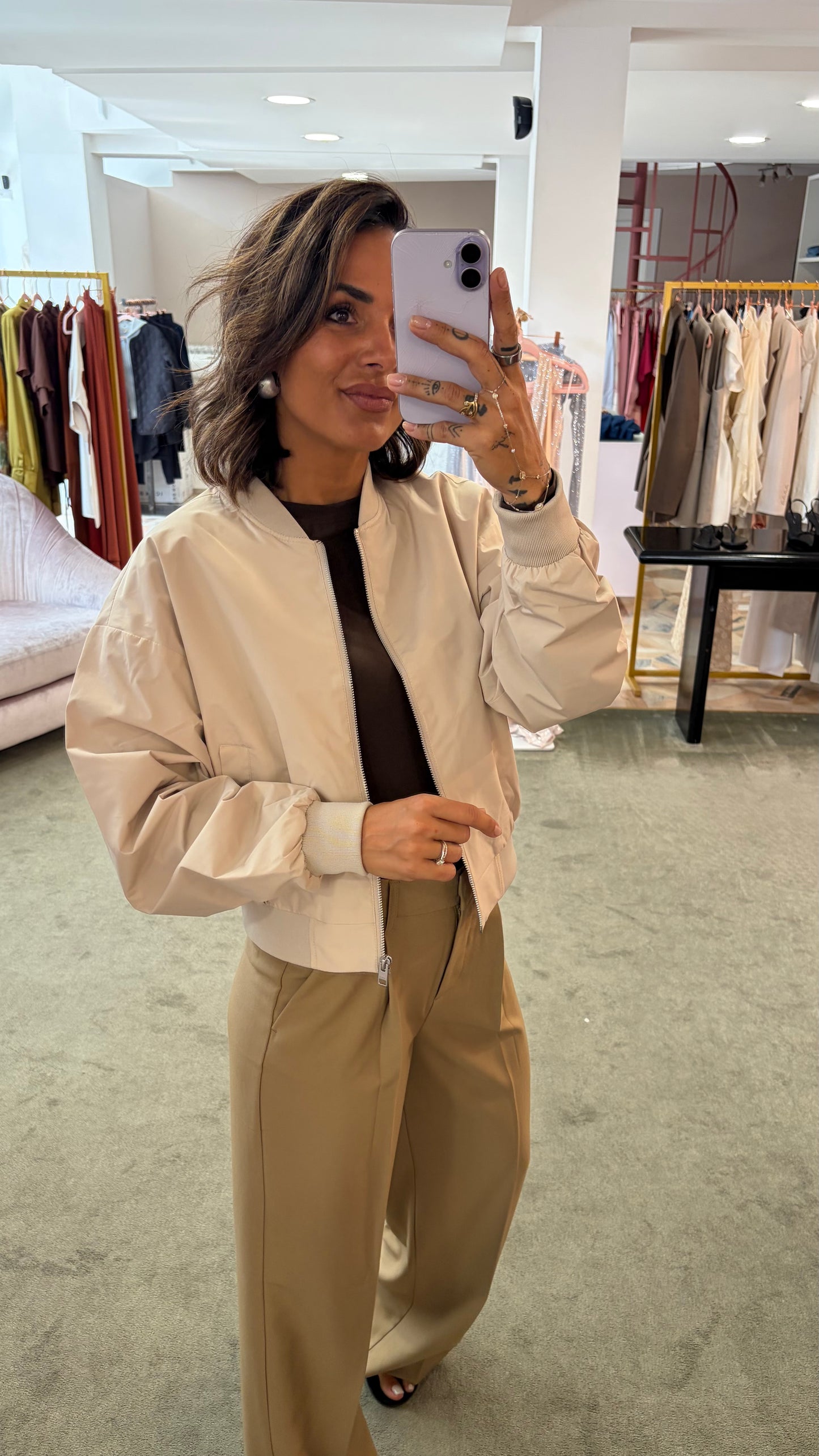 Bomber beige ella leggero jx