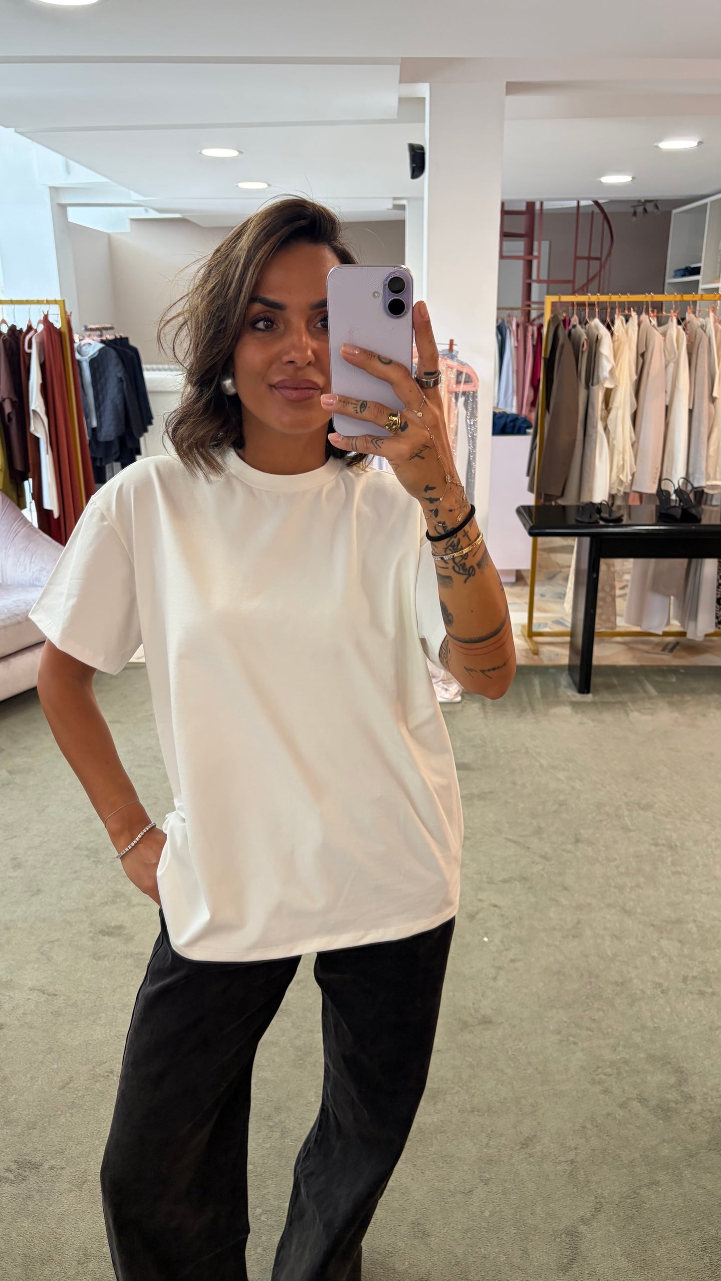 T-shirt over dallas bianca aw