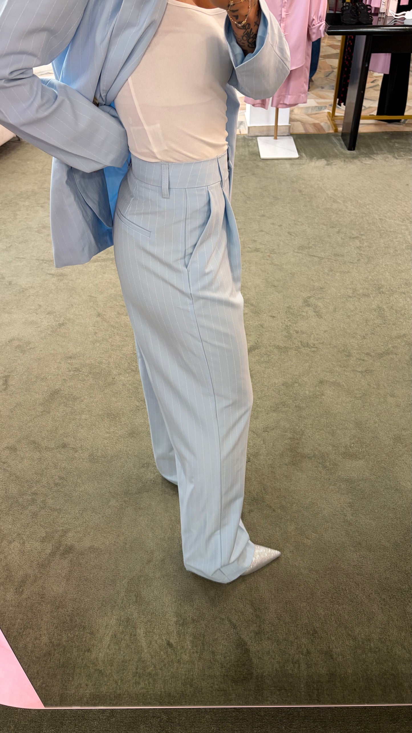 Blazer ellis azzurro gessato slim jx