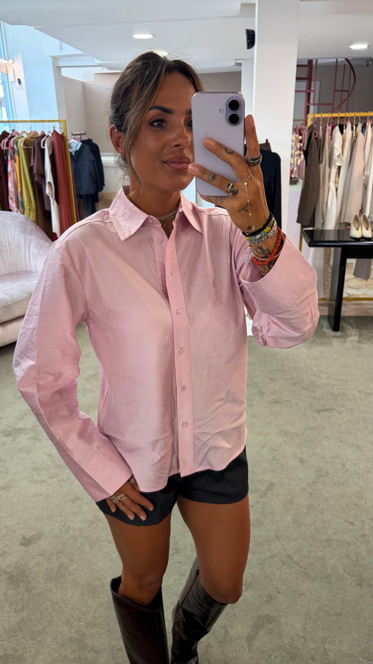 Camicia connie rosa regular sl