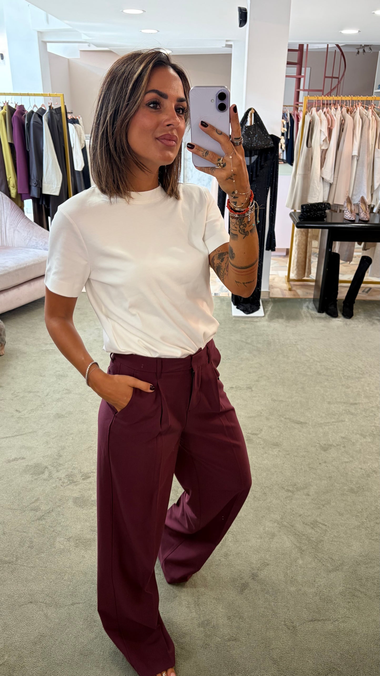 T-shirt regular manica corta naima bianca aw