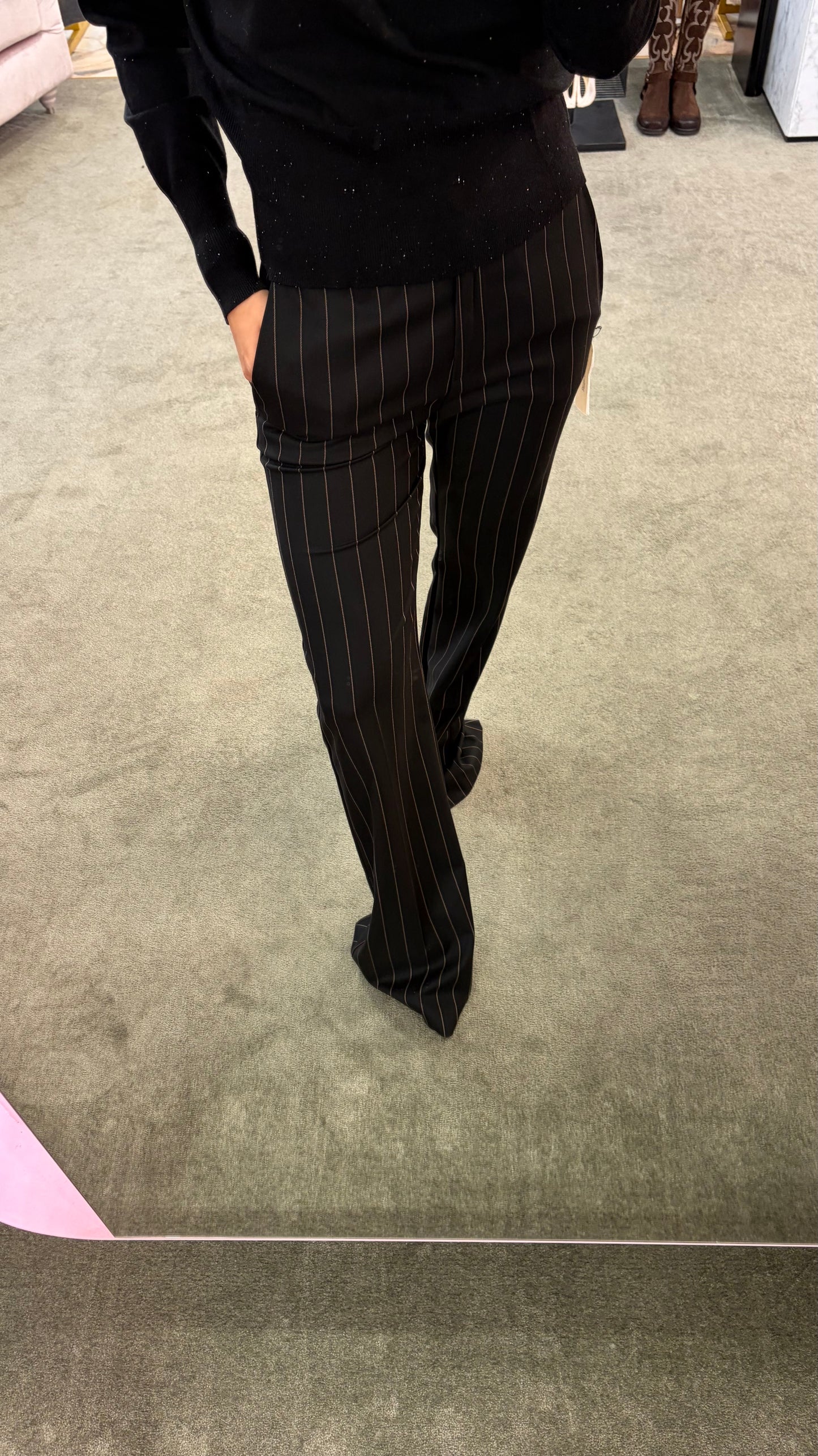 Pantaloni neri gessatI MAR DE MARGARITAS