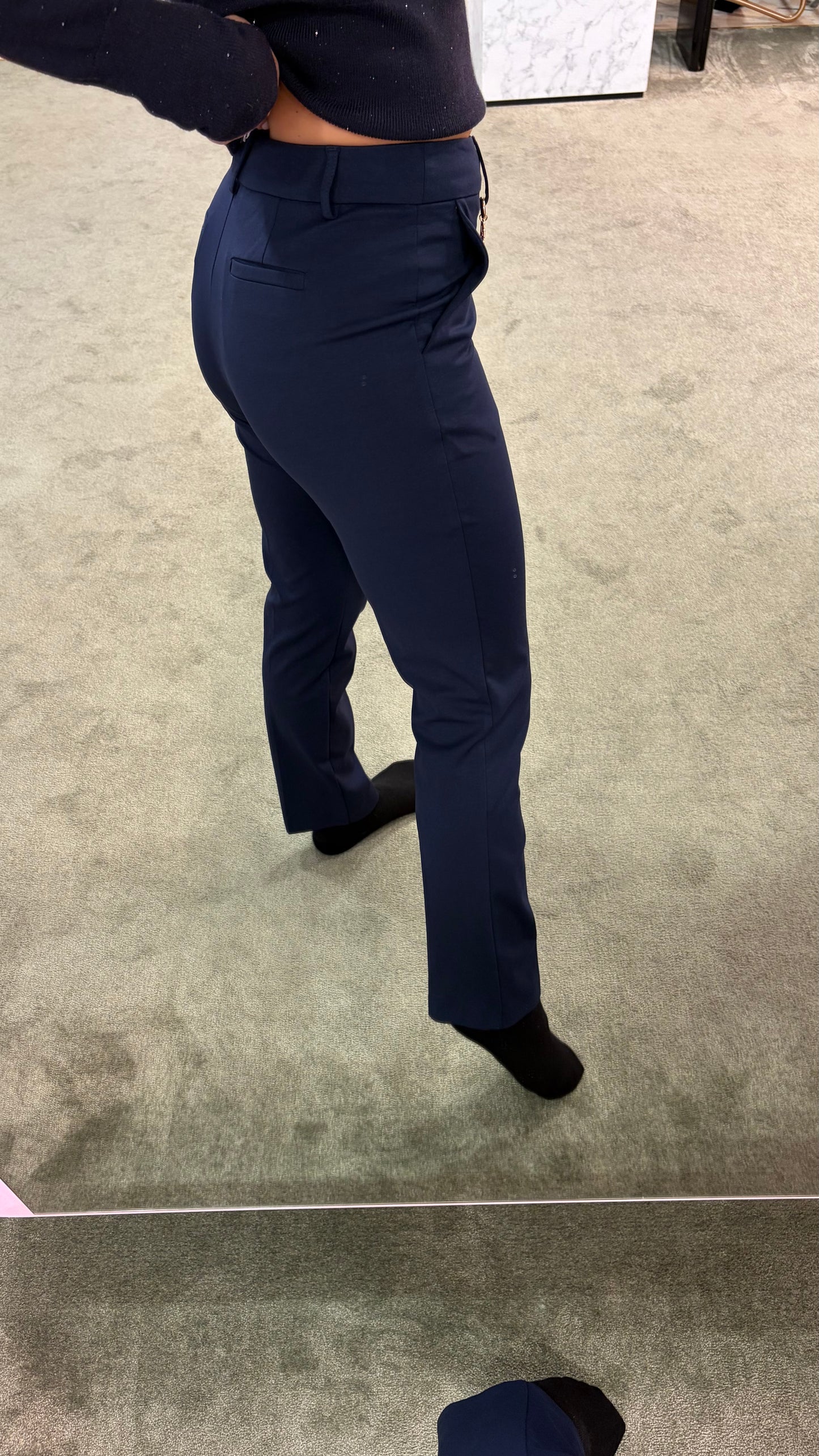 Pantaloni blu notte sigaretta punto milano fr pe26