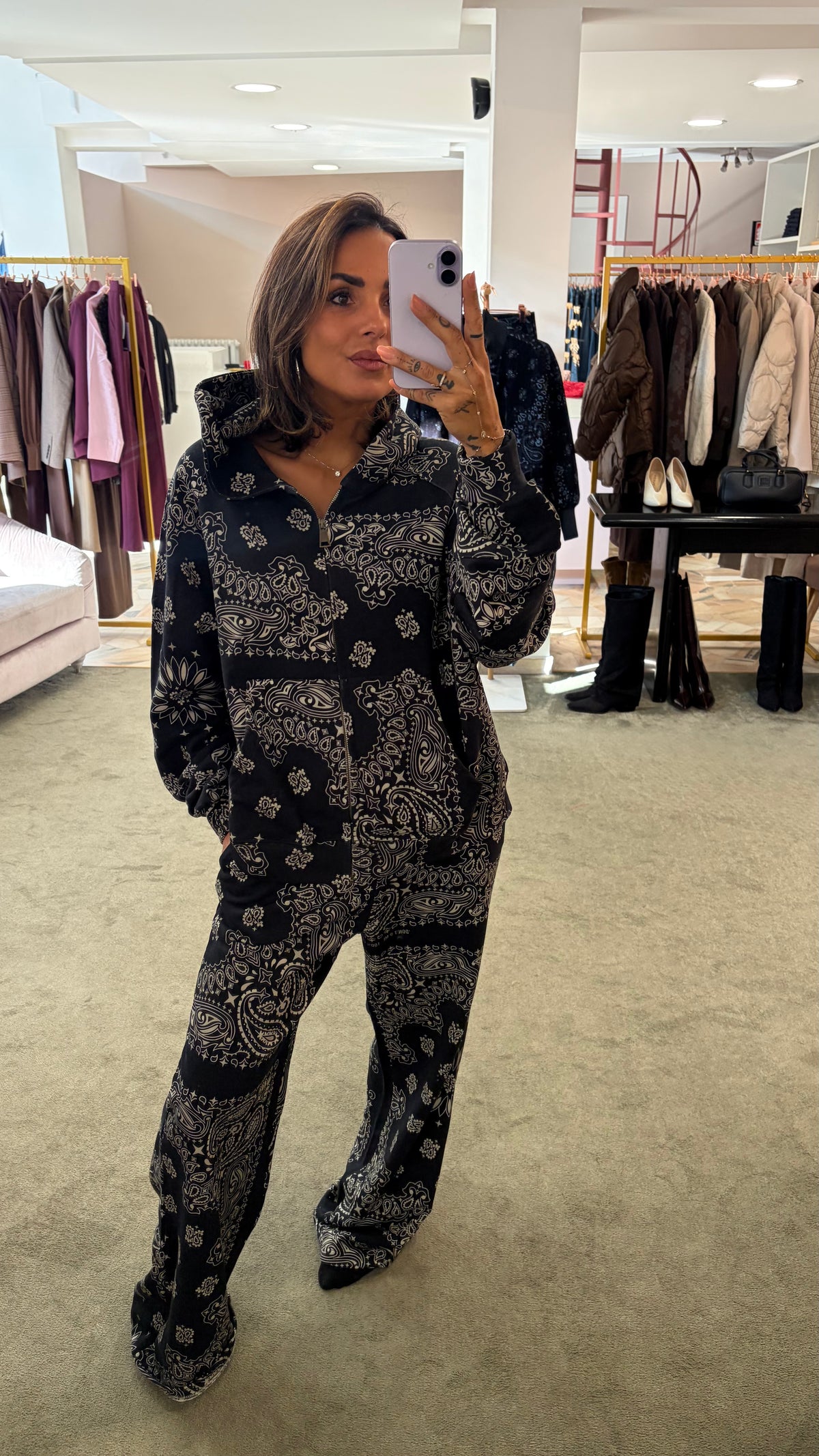 Felpa bandana nera con cappuccio e zip Don't@Me