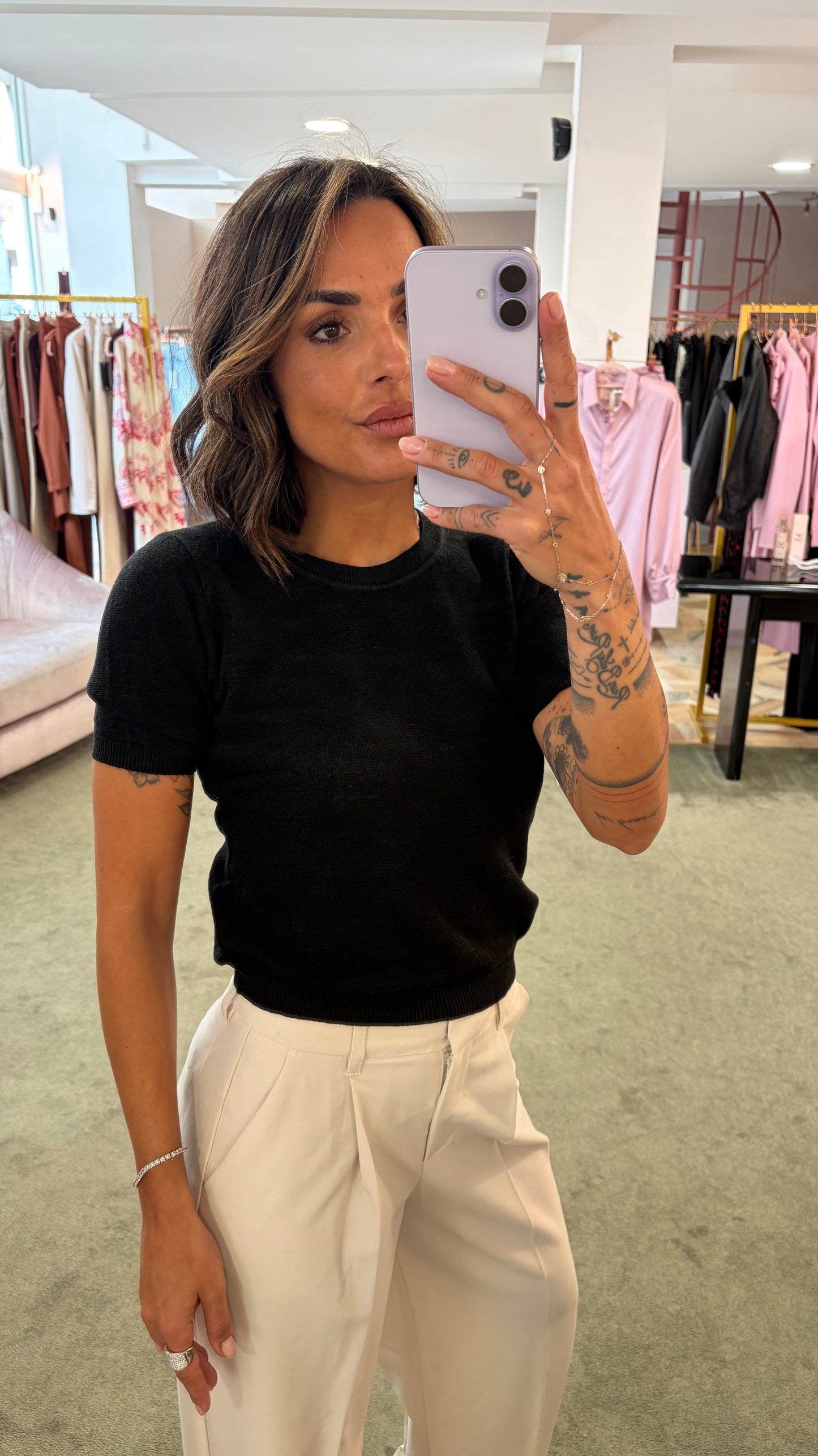 Maglia girocollo nera manica corta glp