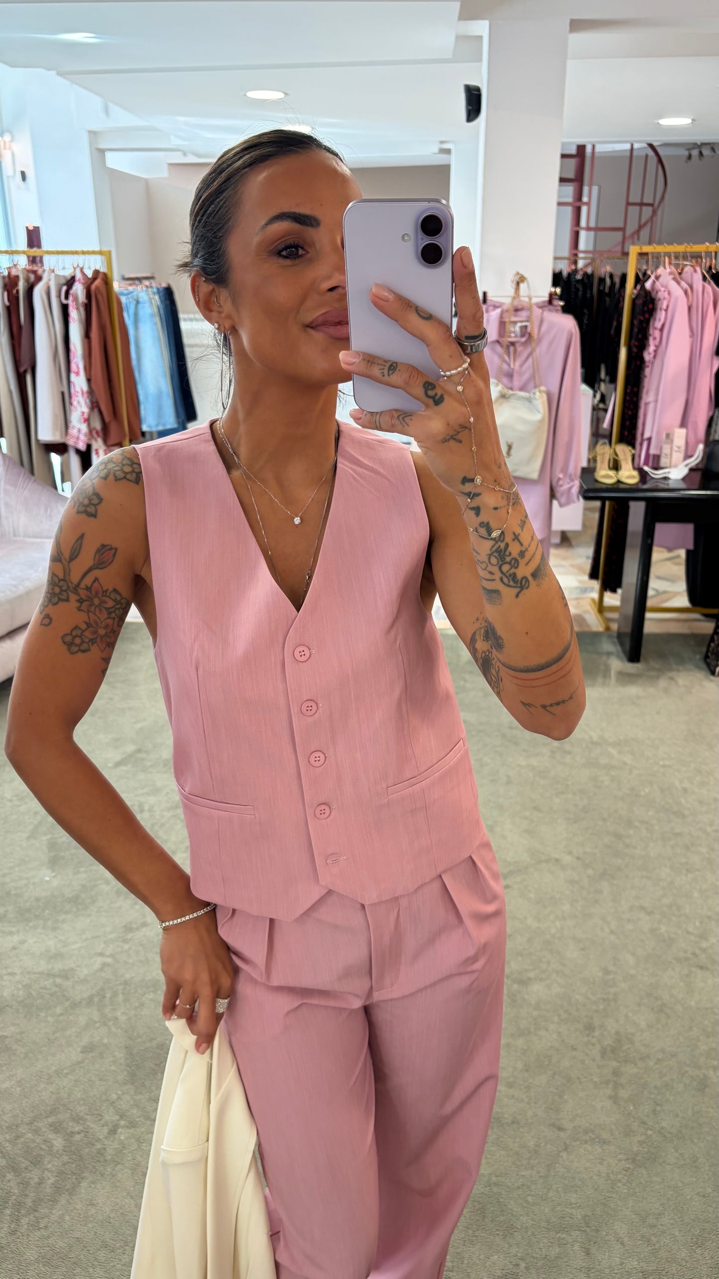 Gilet classic rosa ay