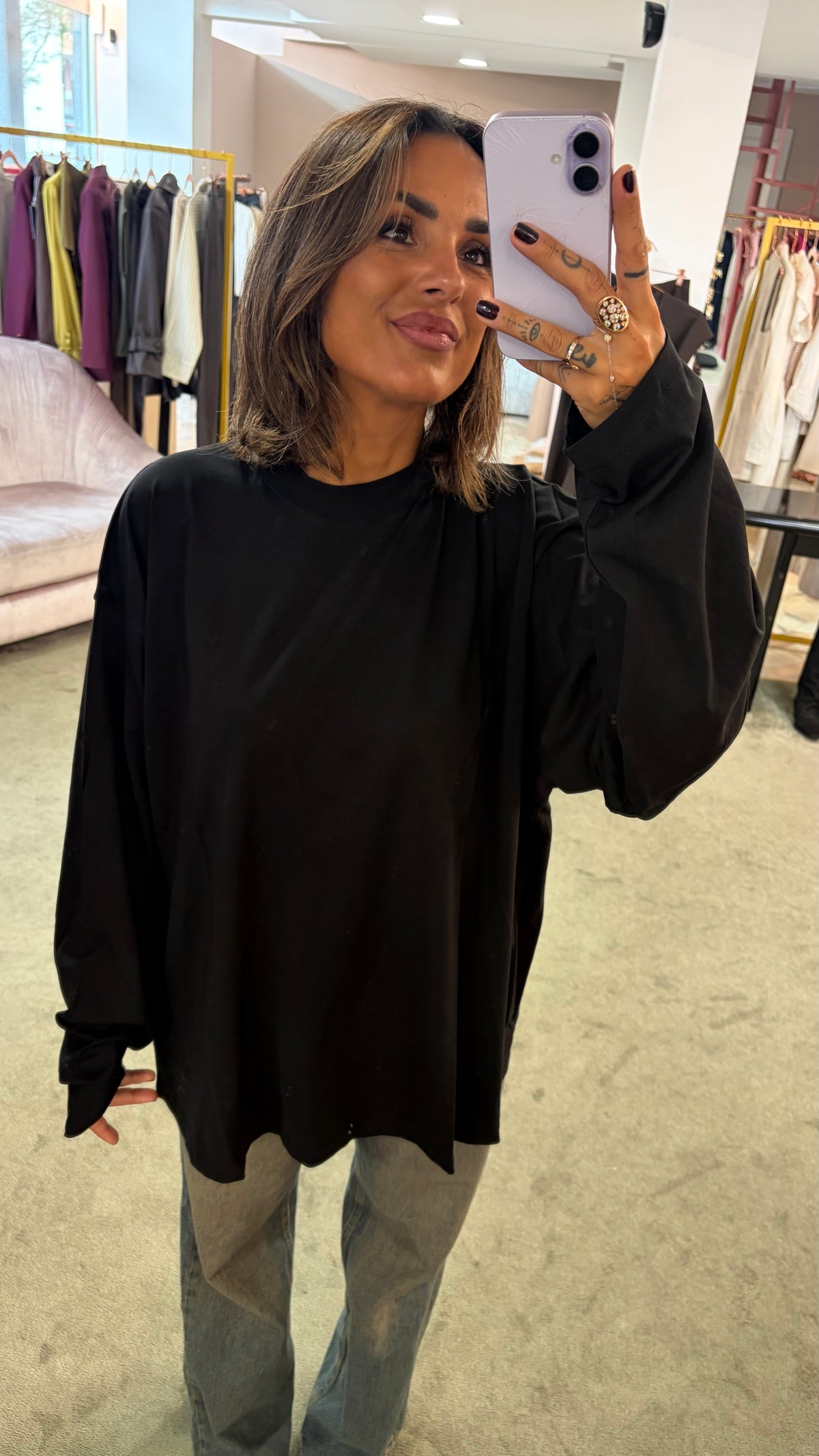 T-shirt over nera manica lunga ks