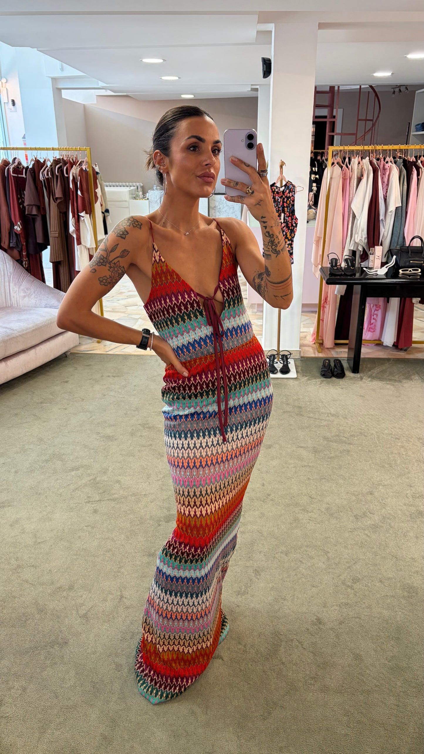 Abito lungo multicolor missoni vibes ks