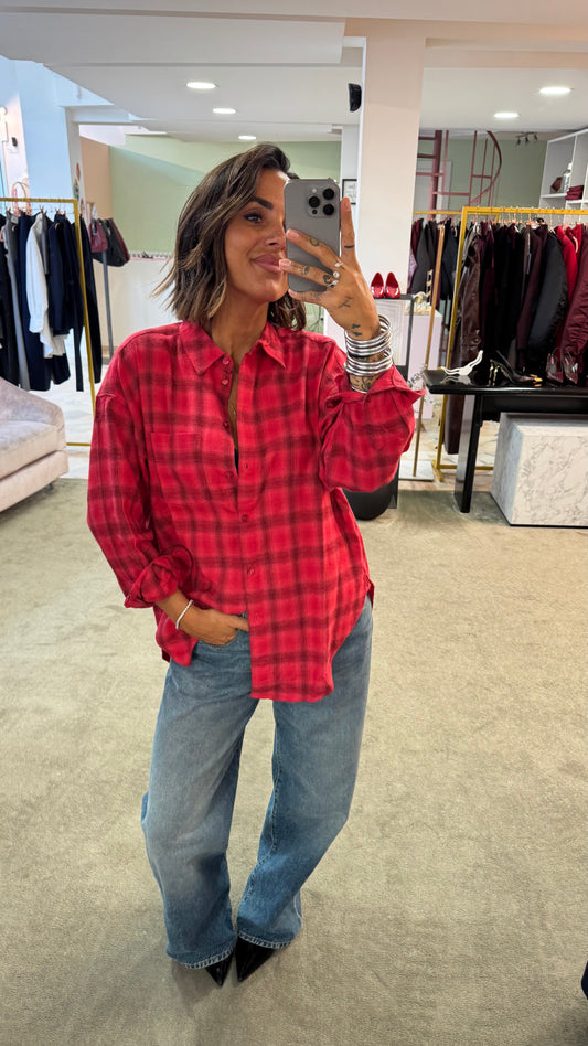 Camicia rossa a quadri jx