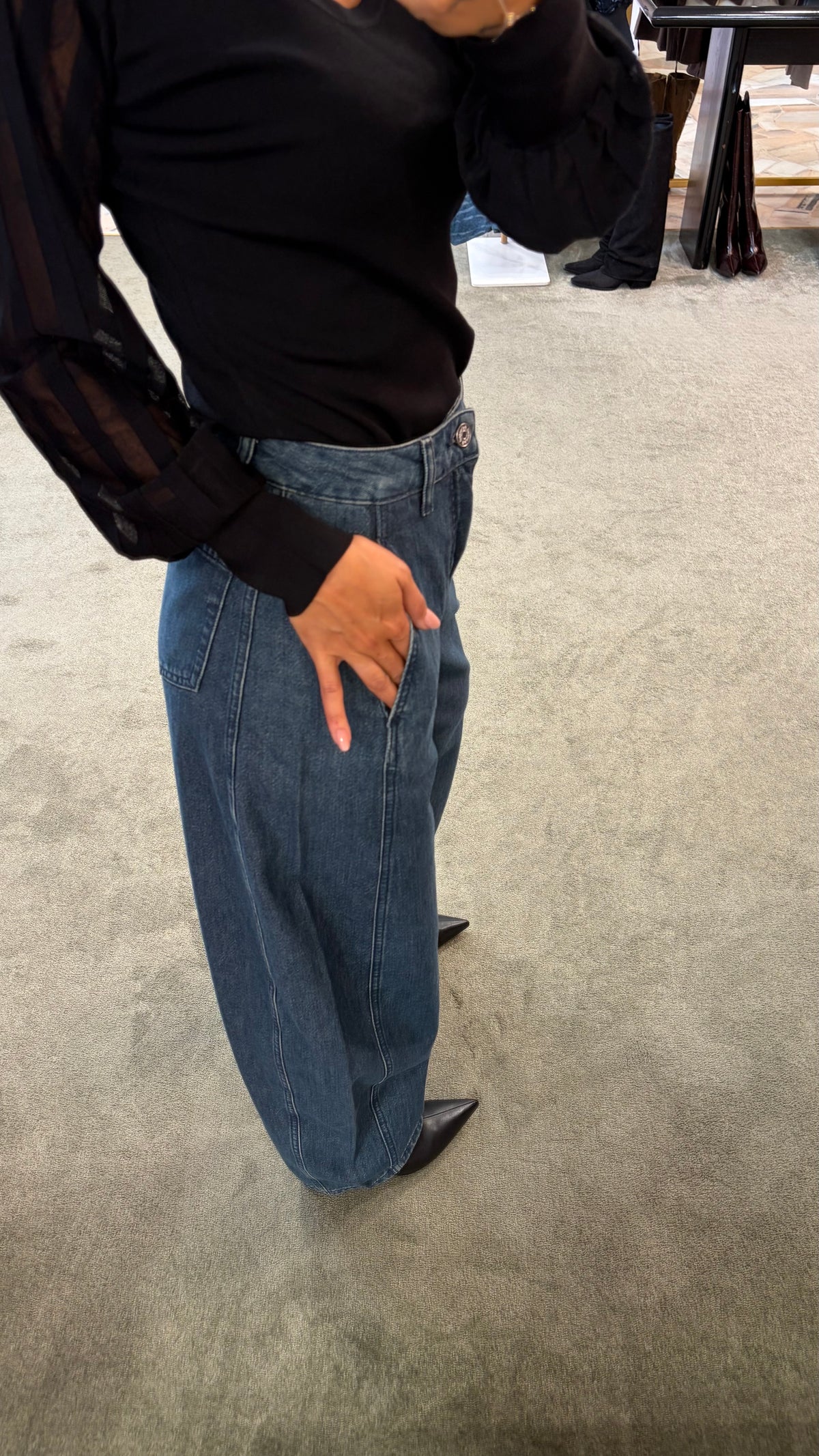 Jeans bella denim scuro barrel sl