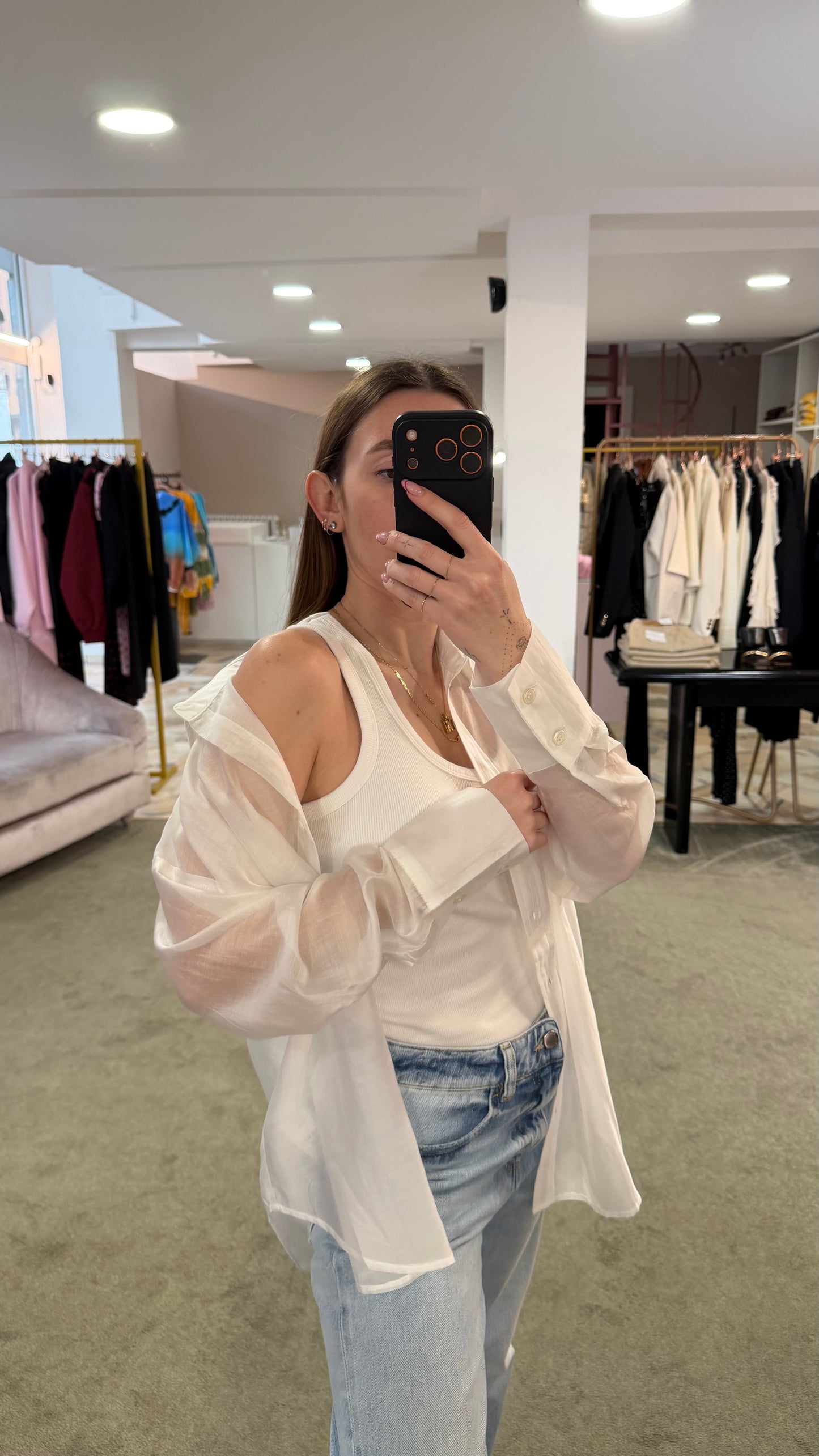 Camicia bianca over in tencel ay