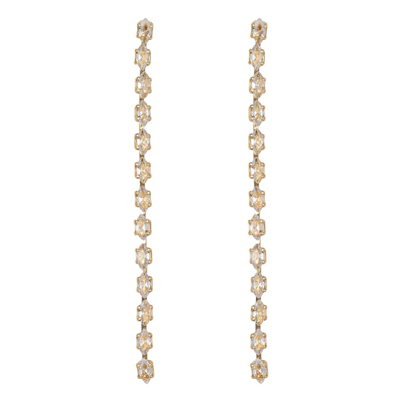 Orecchini cascata crystal gold