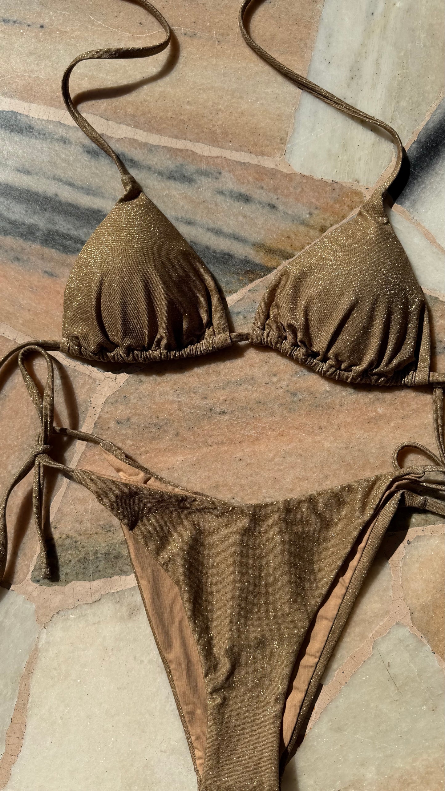 Bikini triangolo oro lurex Matinée