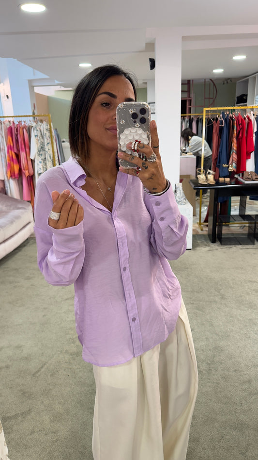 Camicia lilla in crepe ay