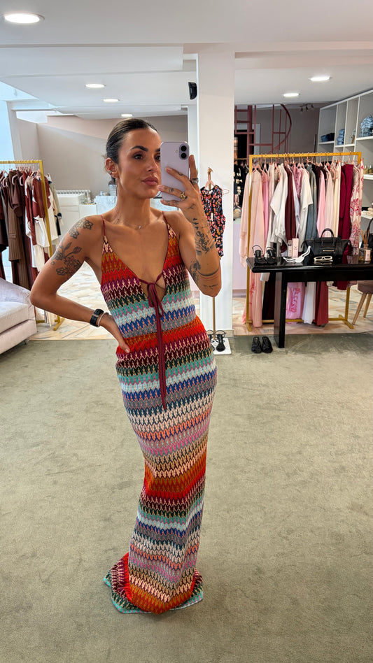 Abito lungo multicolor missoni vibes ks