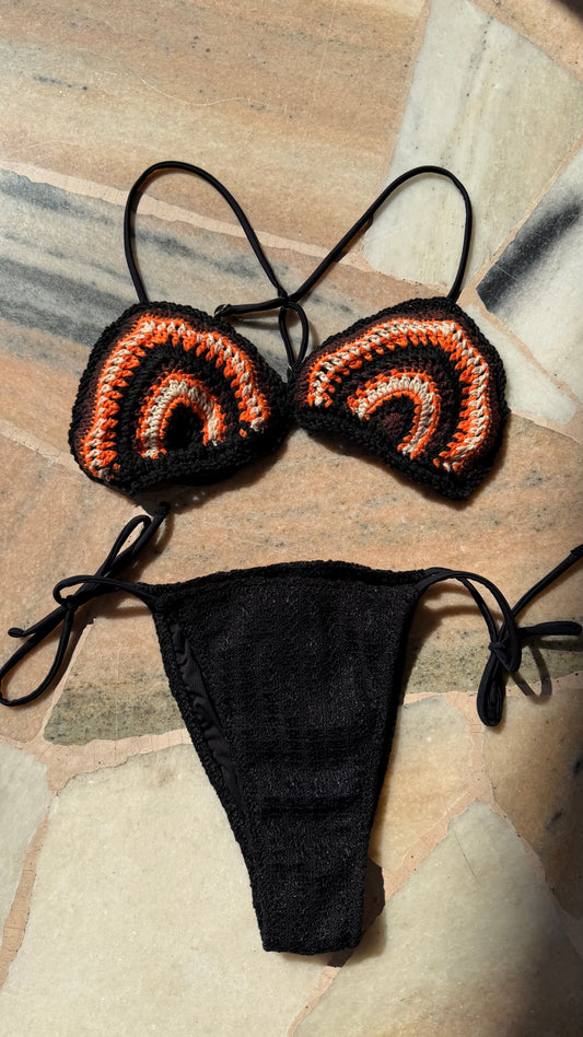Bikini triangolo nero crochet Me Fui