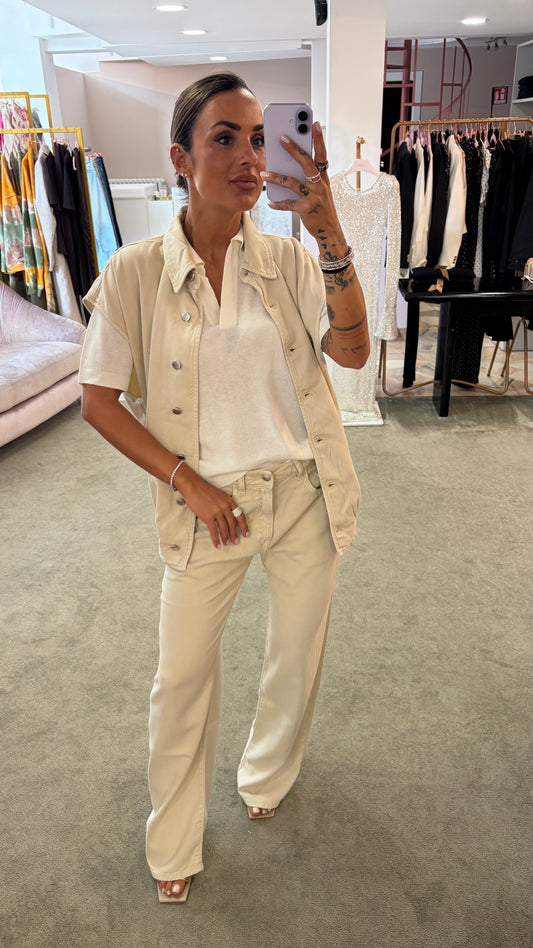 Gilet Ines in denim beige Icon