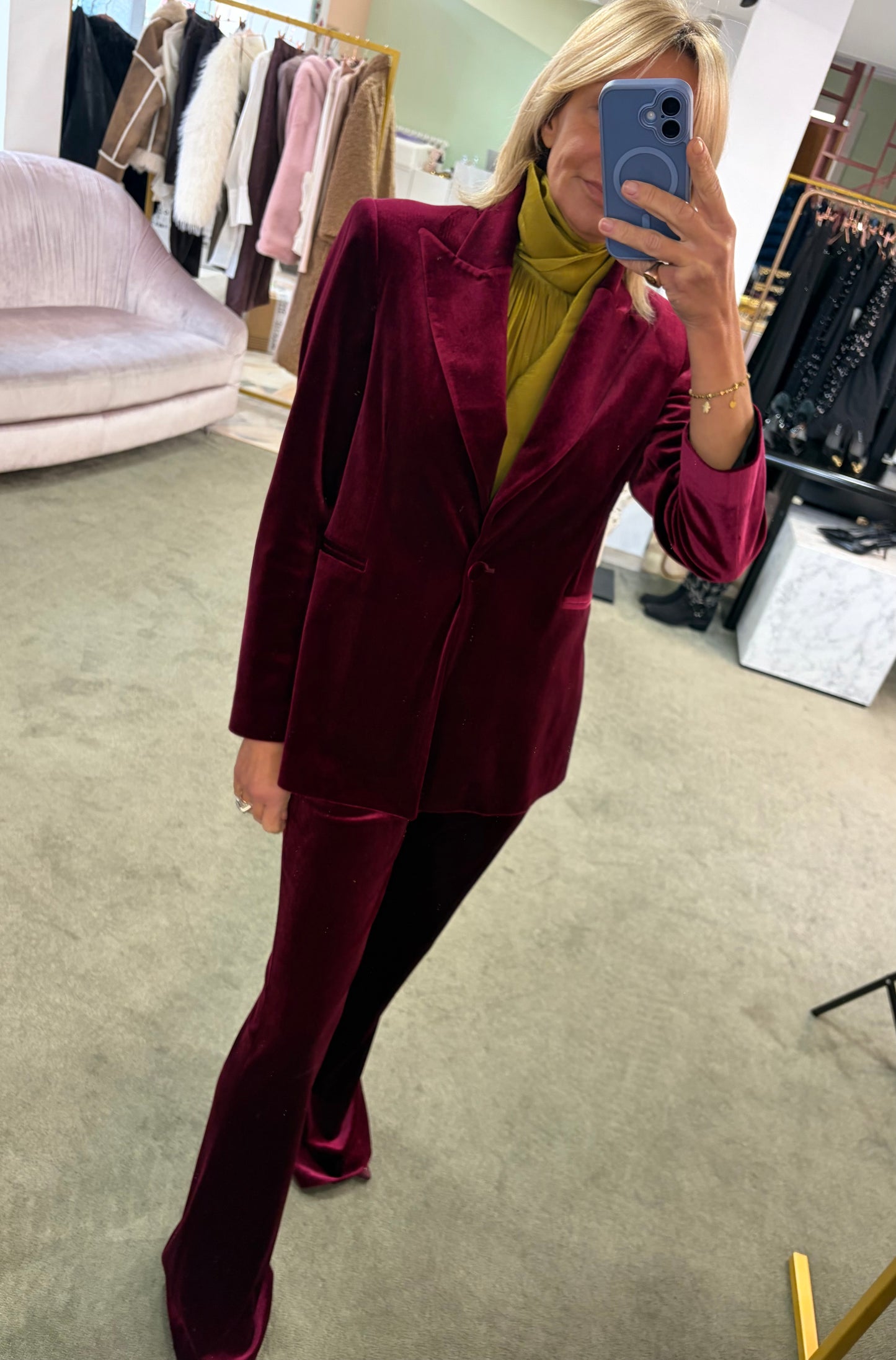 Blazer bordeaux in velluto Actualee