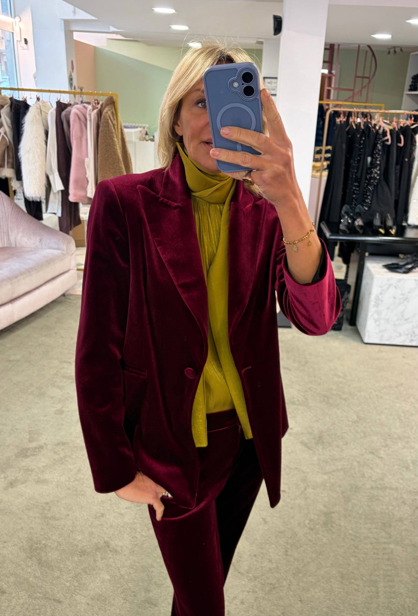 Blazer bordeaux in velluto Actualee