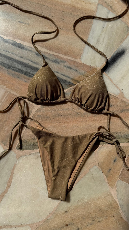 Bikini triangolo oro lurex Matinée