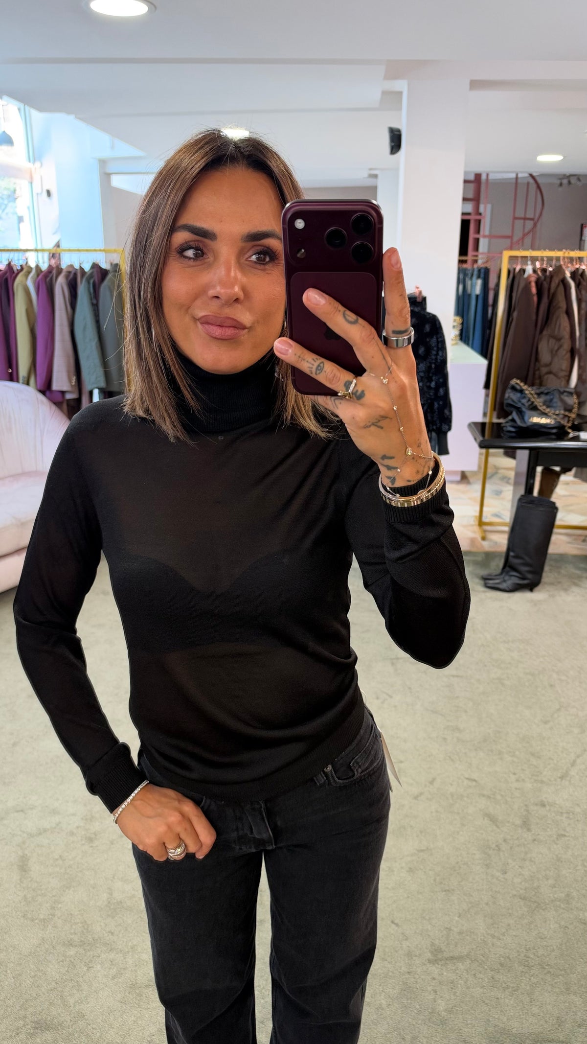 Dolcevita nero lurex fr trasparente