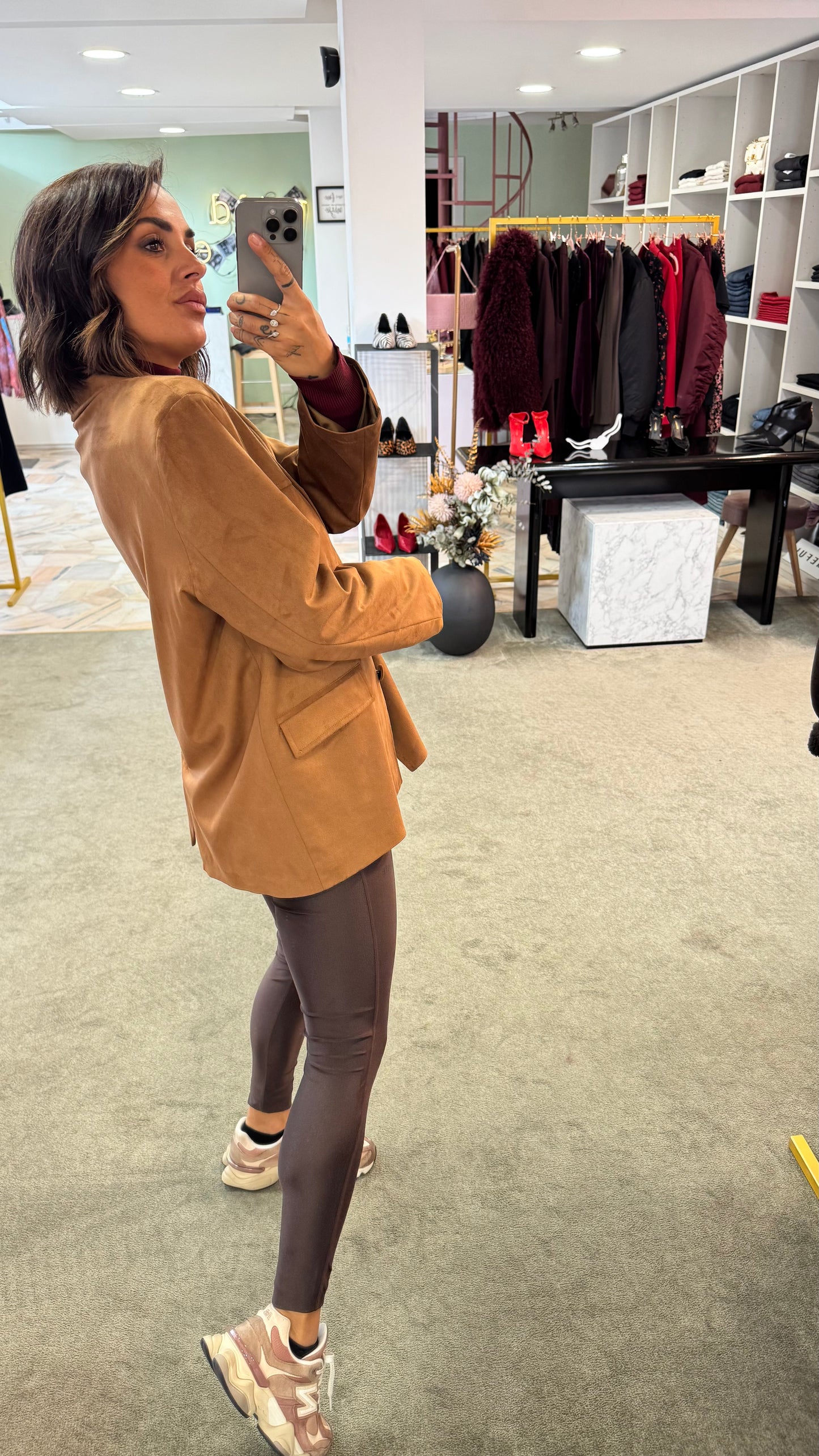 Blazer over cammello scamosciato ks