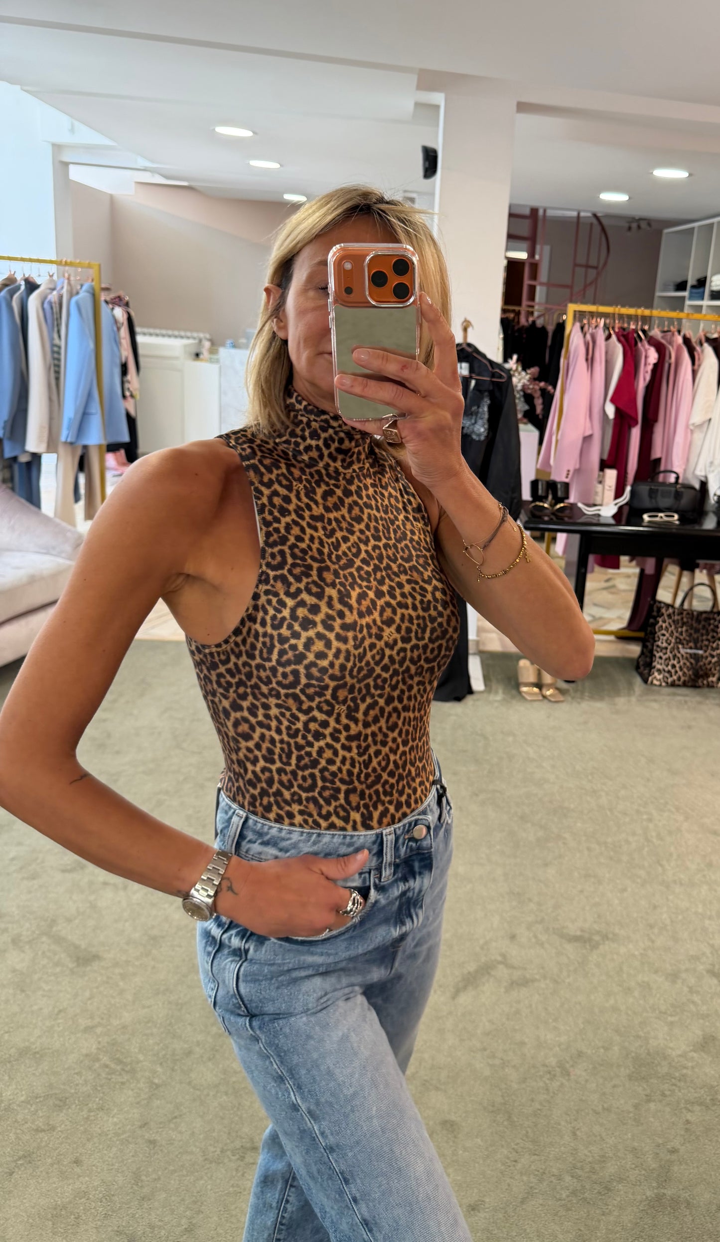 Body animalier smanicato in lycra Matinée