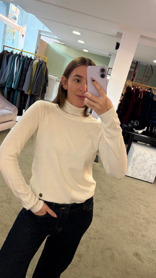 Maglione girocollo bianco in angora tk