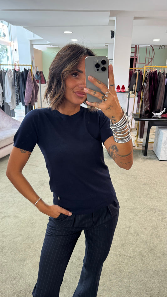 Maglia blu notte manica corta tk