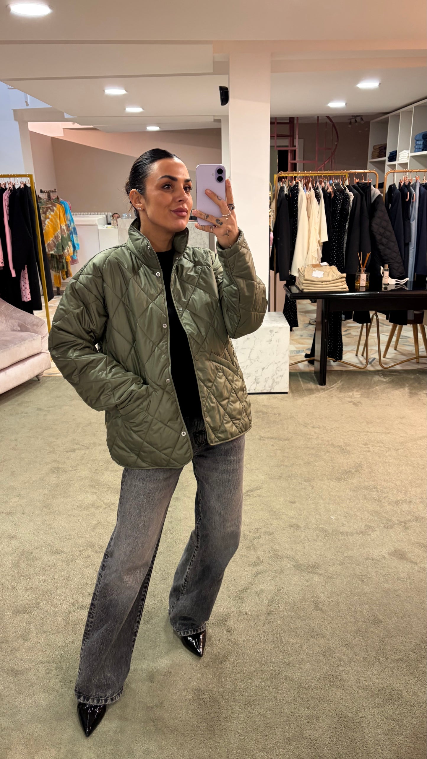 Piumino stella verde trapuntato jx