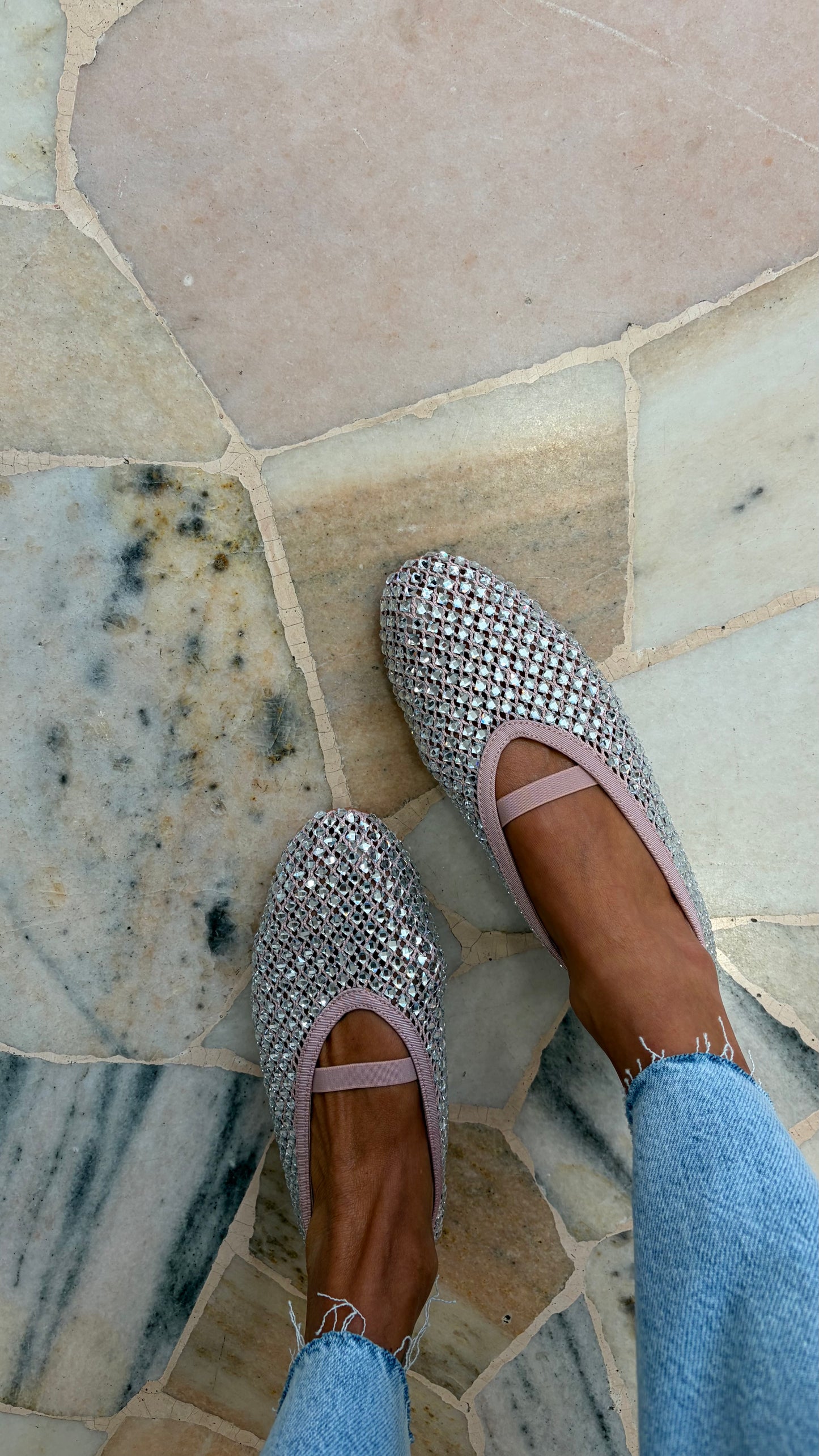Ballerina rosa in rete crystal