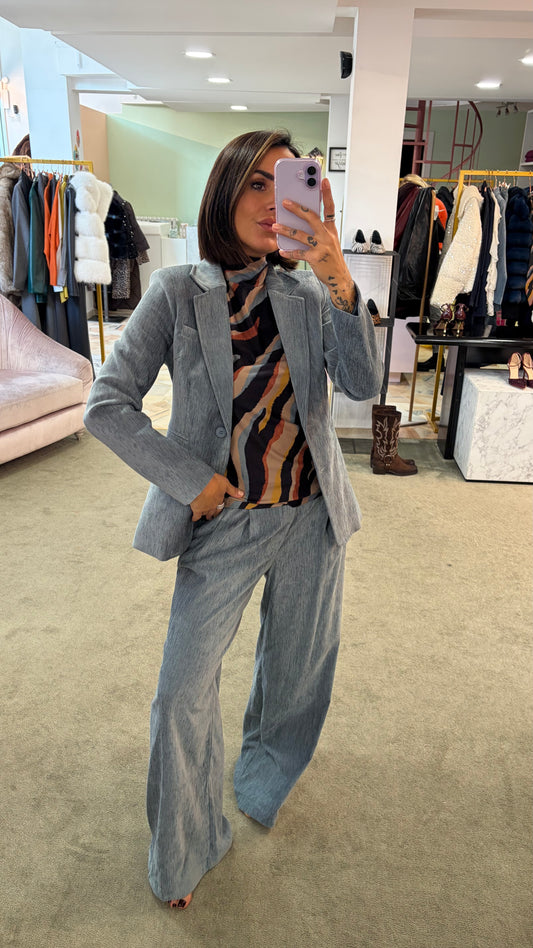 Pantaloni carta da zucchero wide leg effetto velluto ay