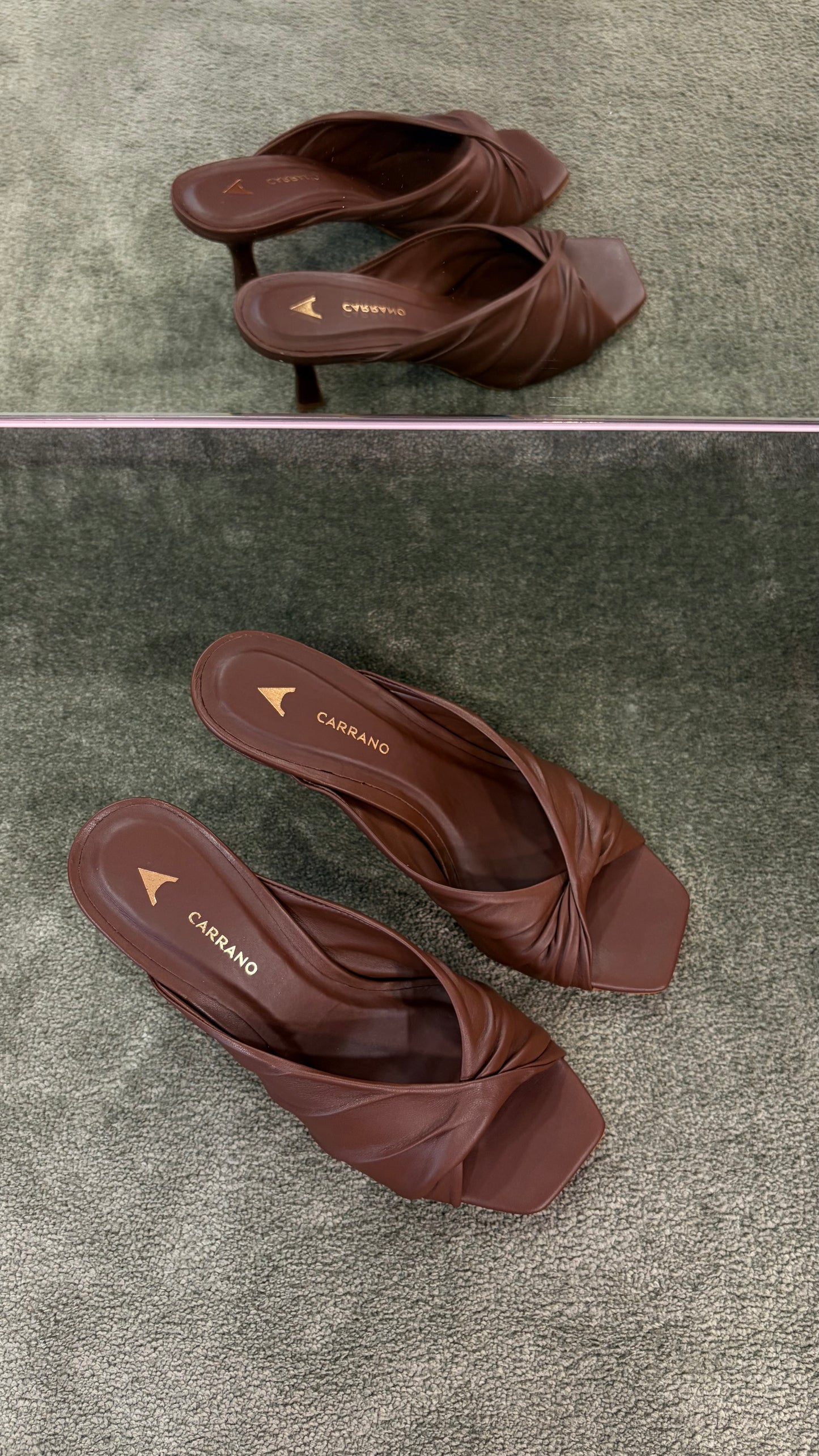 Ciabattina mules cioccolato con nodo