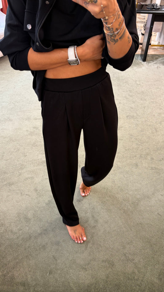 Pantaloni tuta nero in modal sy