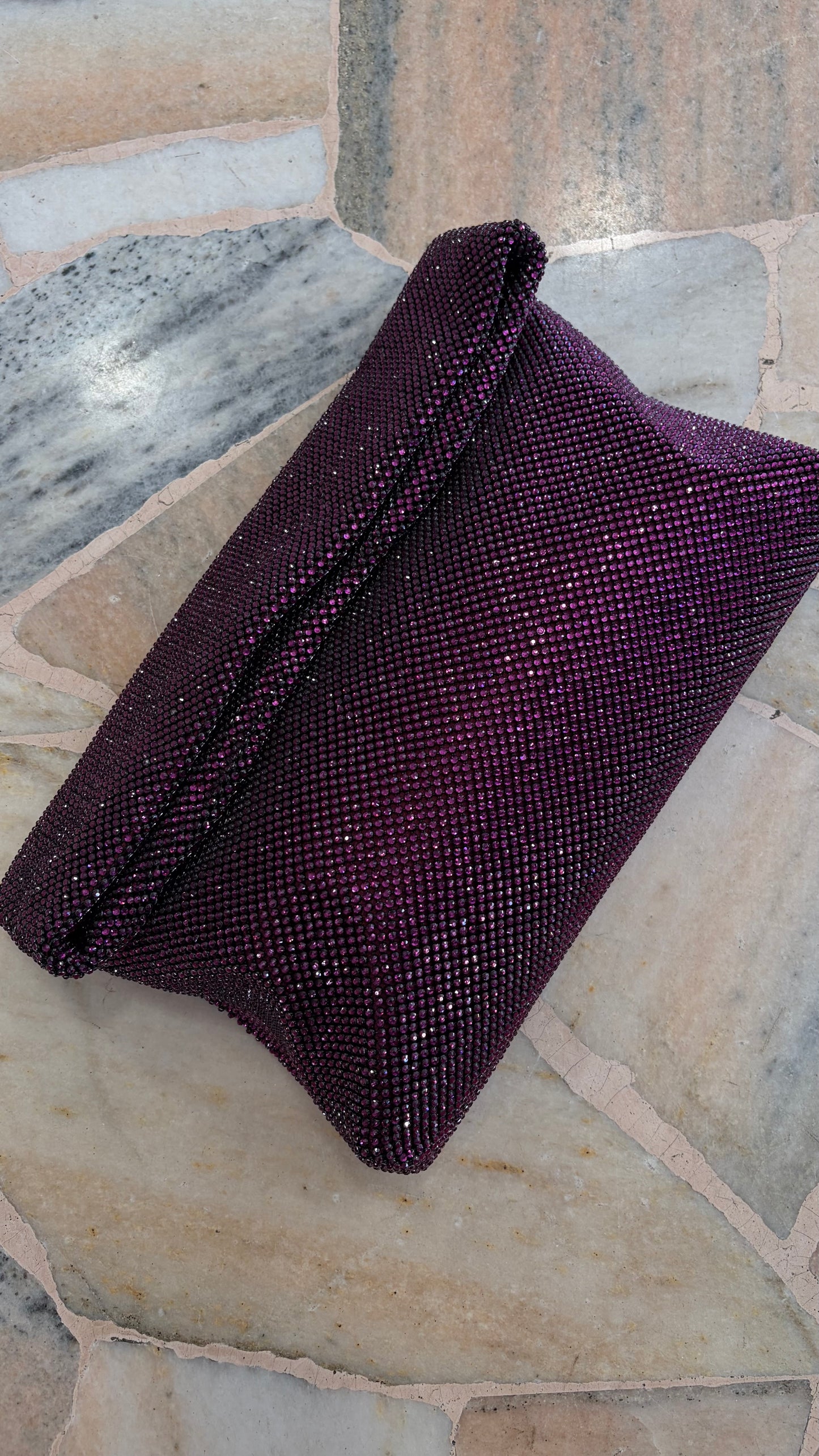 Borsa Maxi pochette dunham viola crystal