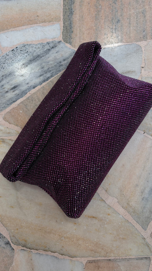 Borsa Maxi pochette dunham viola crystal