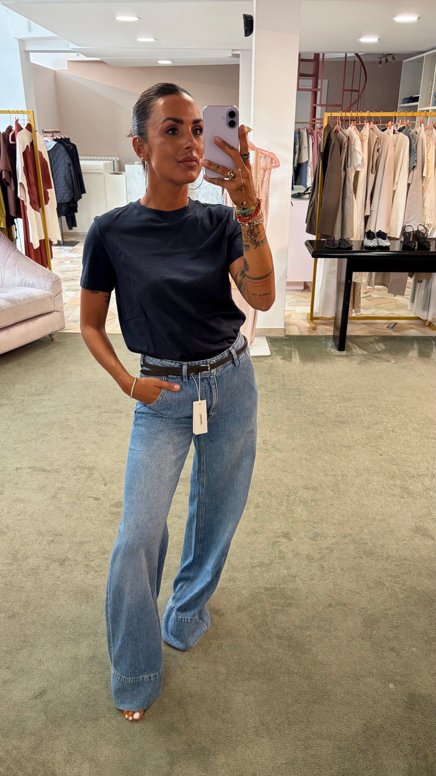 T-shirt blu notte essential sl