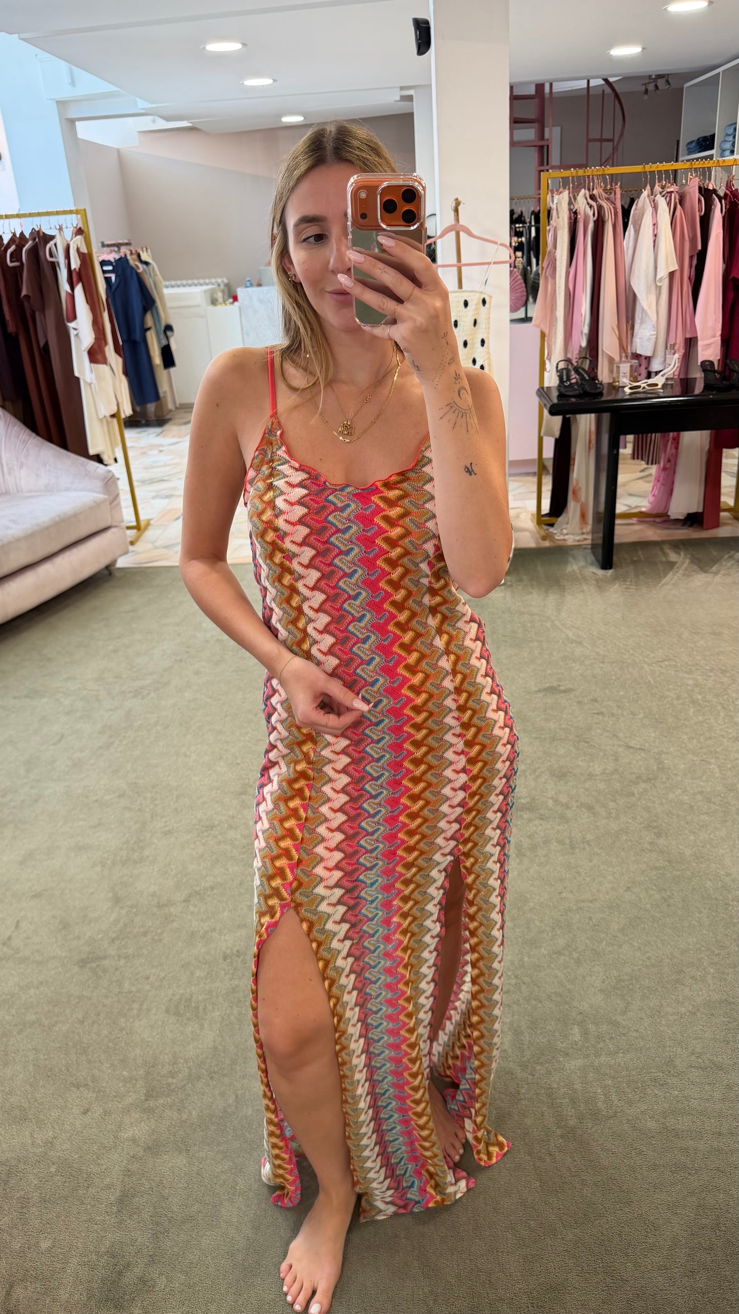 Abito corallo multicolor missoni vibes Cotazur