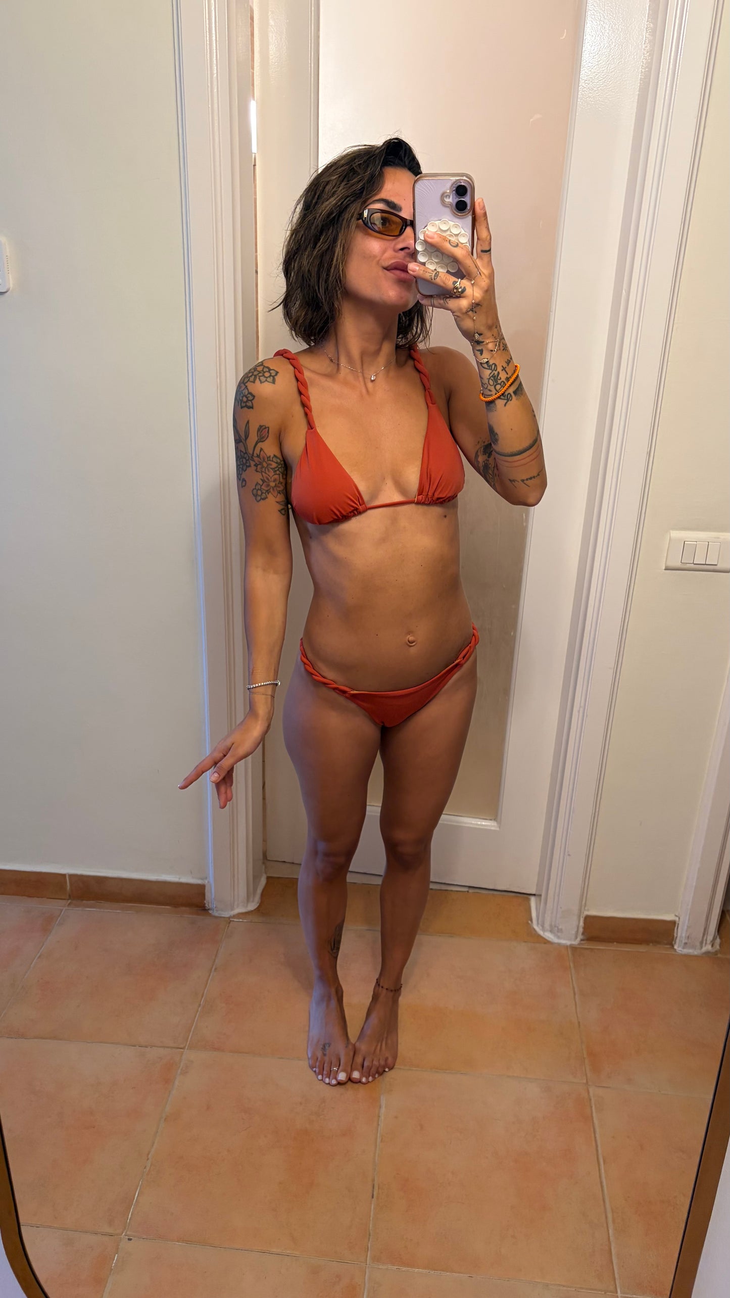 Bikini triangolo ruggine torchon Cotazur