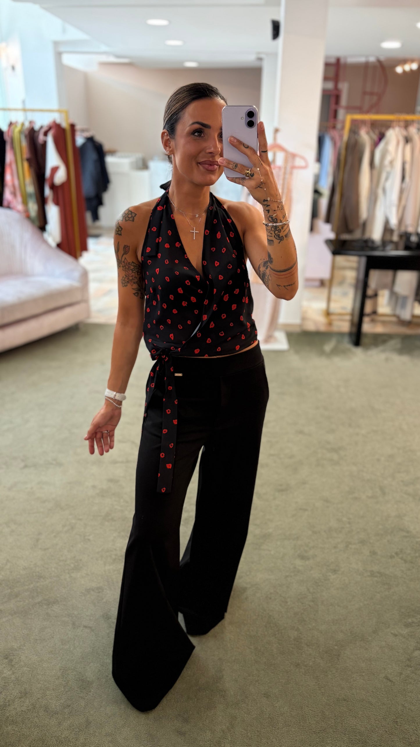 Pantaloni neri wide leg fr A/I26