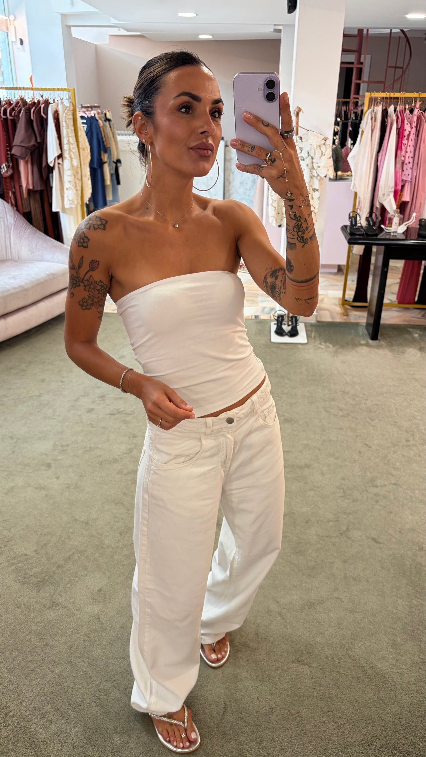 Top a fascia bianco jx