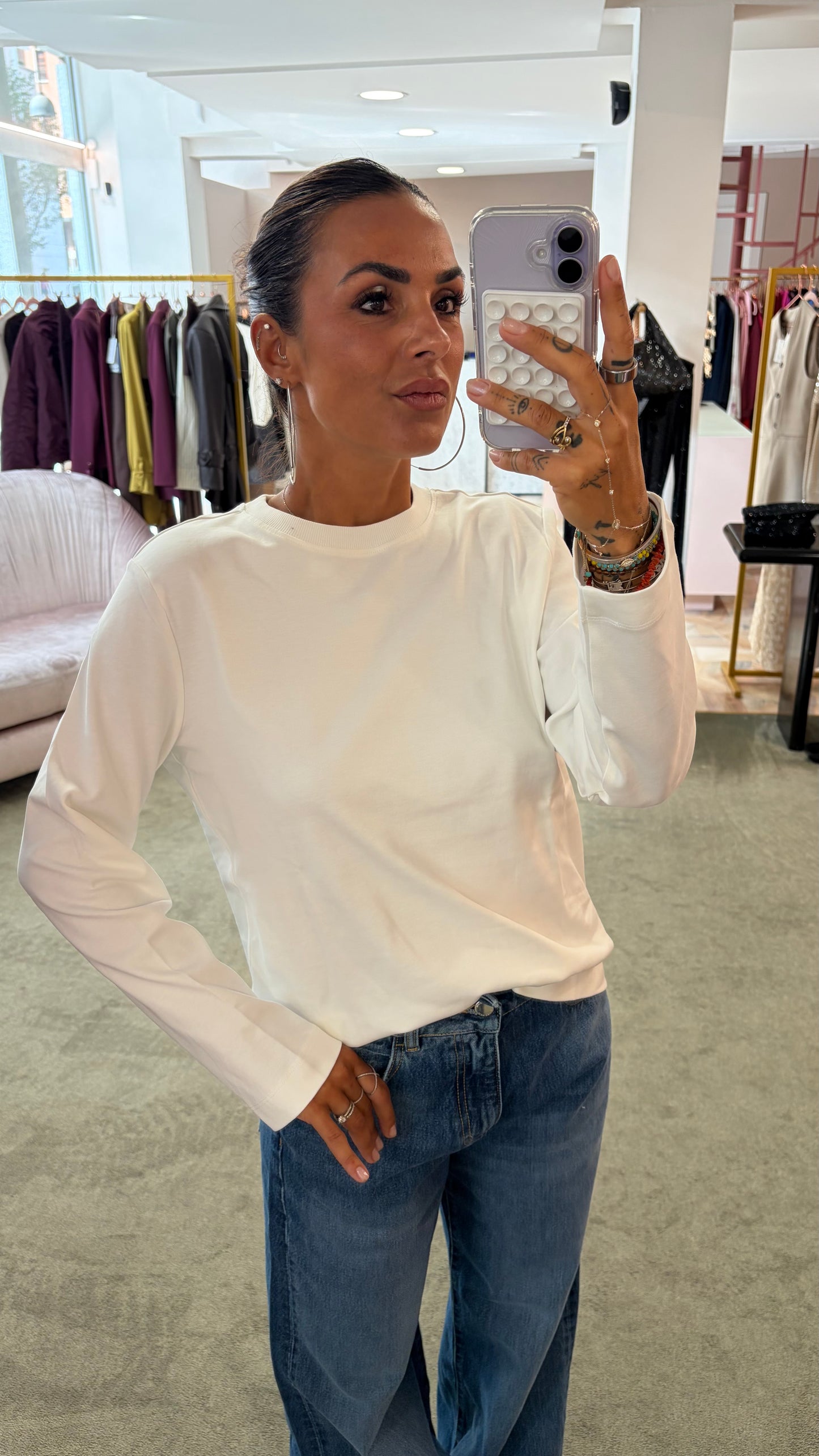T-shirt naima bianca manica lunga aw