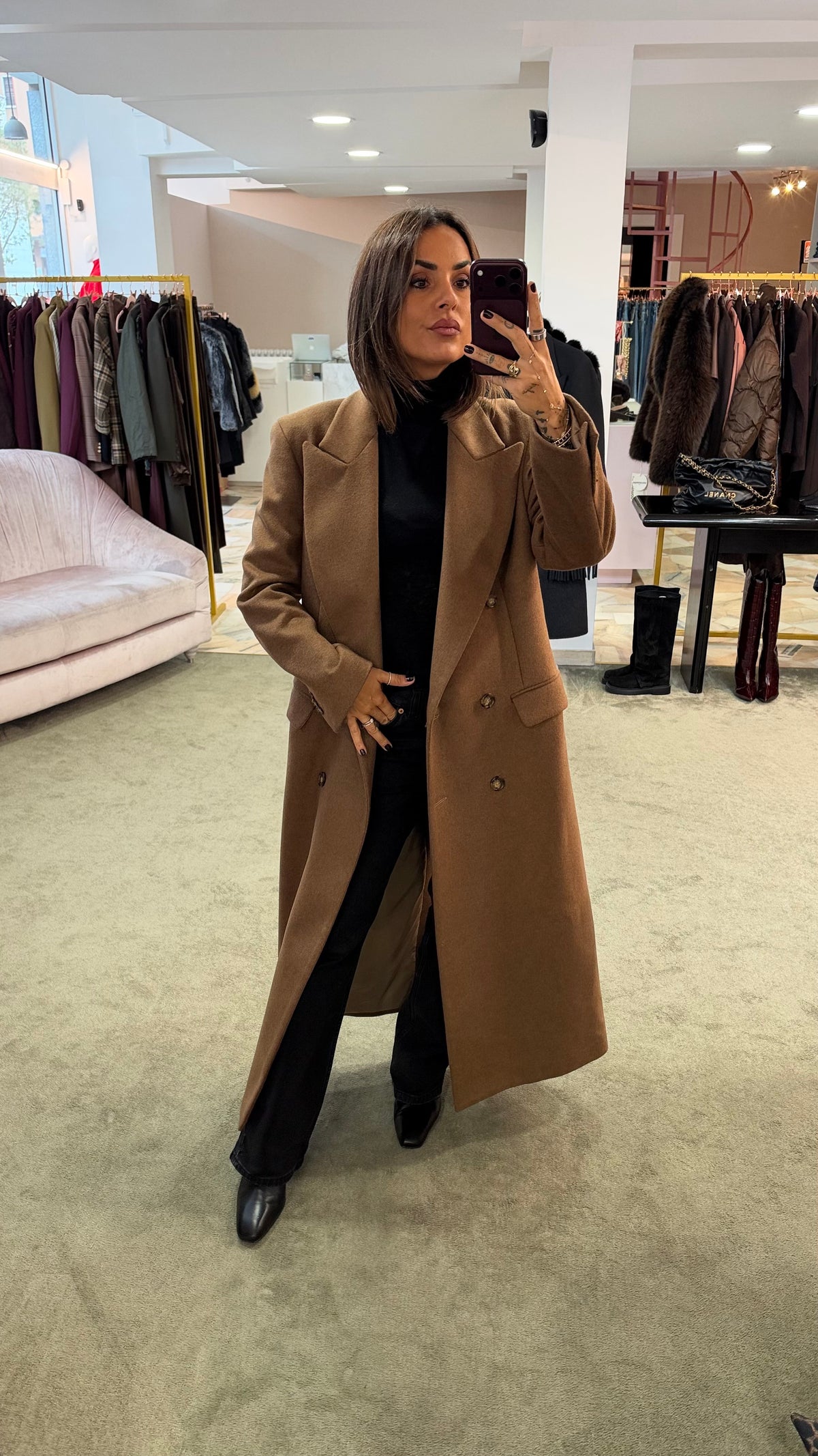 Cappotto cammello doppiopetto Marsem