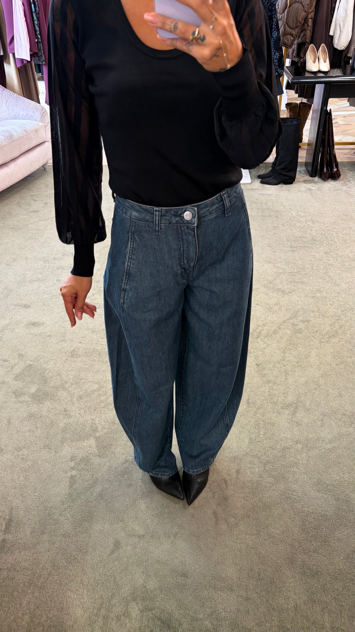 Jeans bella denim scuro barrel sl