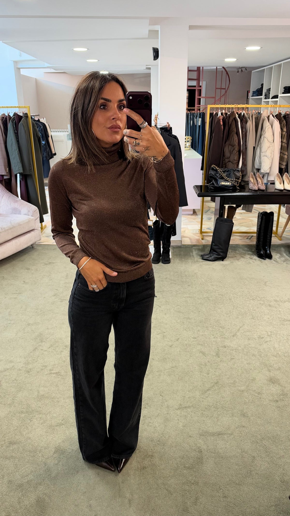 Dolcevita marrone lurex fr