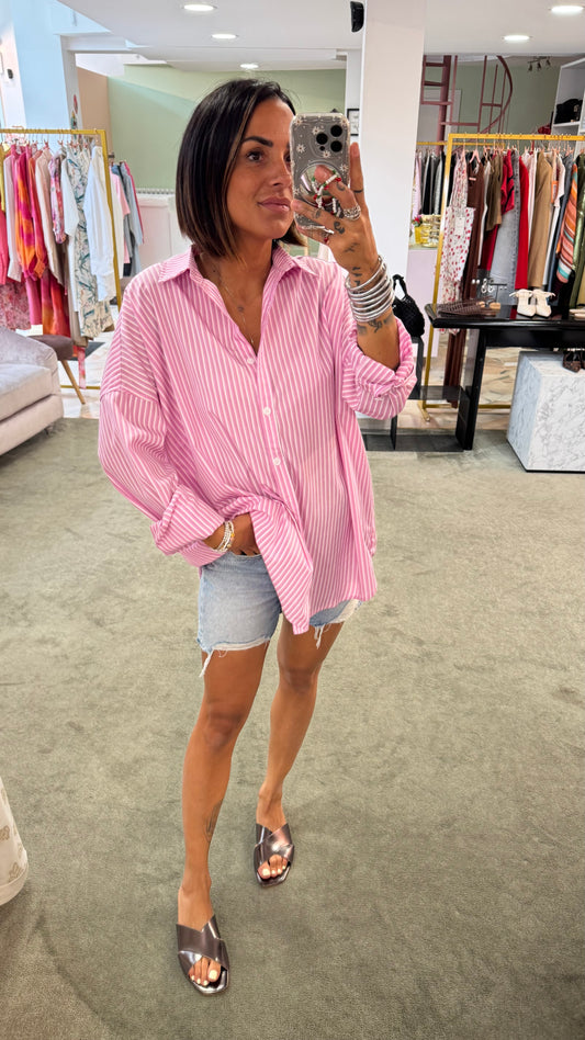 Camicia rosa a righe ep