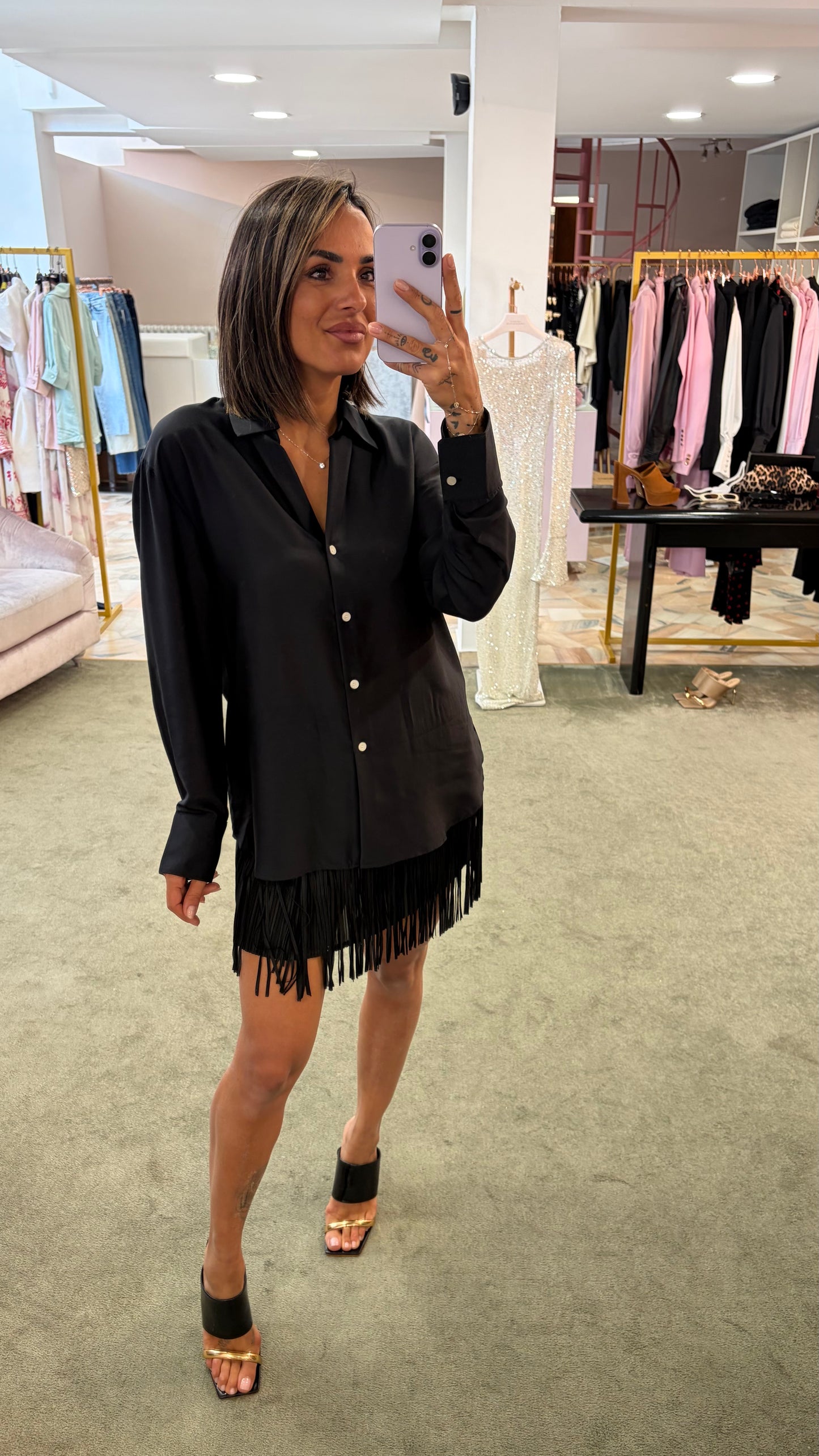 Camicia nera scollo a v glp