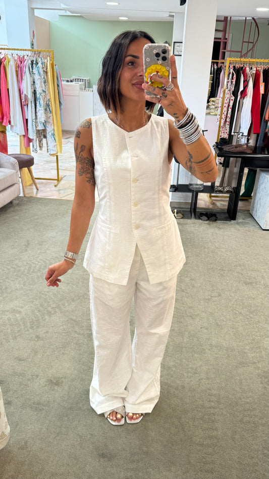 Set bianco gilet e pantaloni gl
