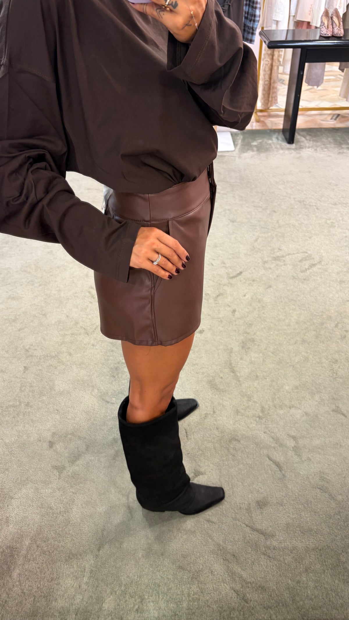 Shorts ecopelle marroni ks