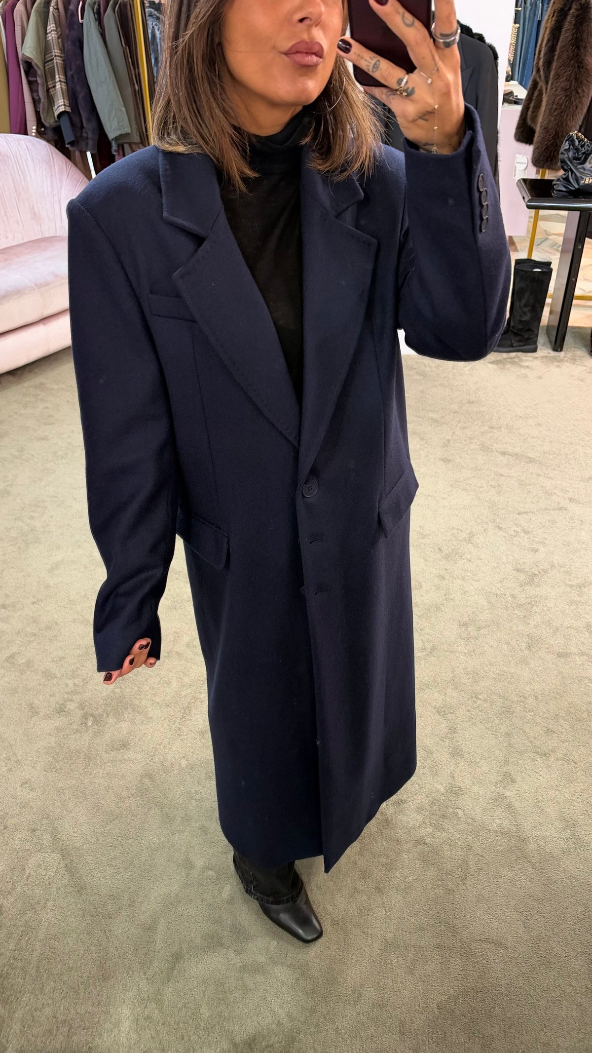 Cappotto blu notte monopetto over Mar de Margaritas